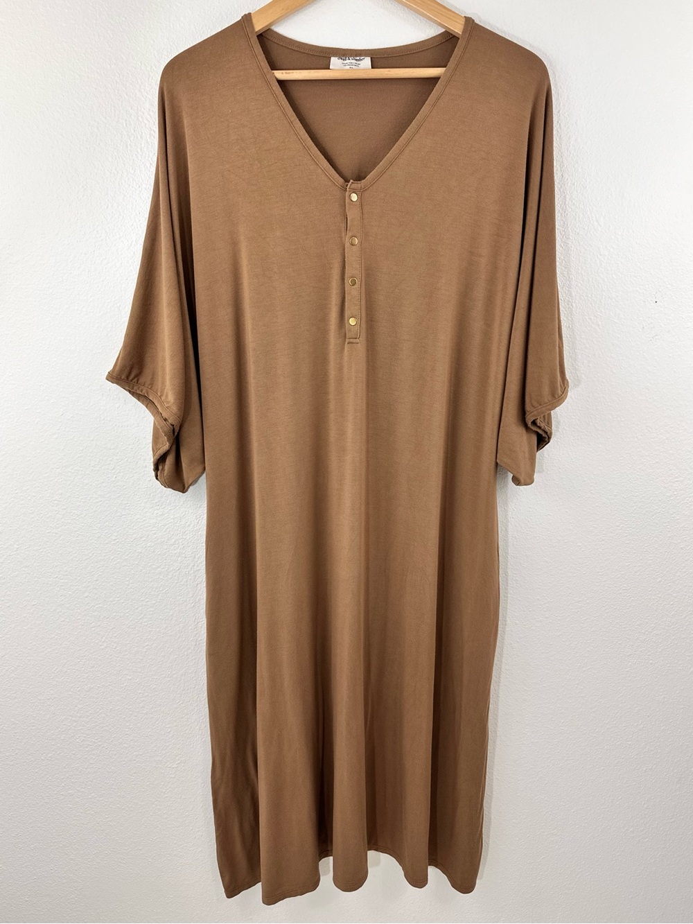 Dwell & Slumber Camel Caftan M/L Oversized Relaxed Minimalist
